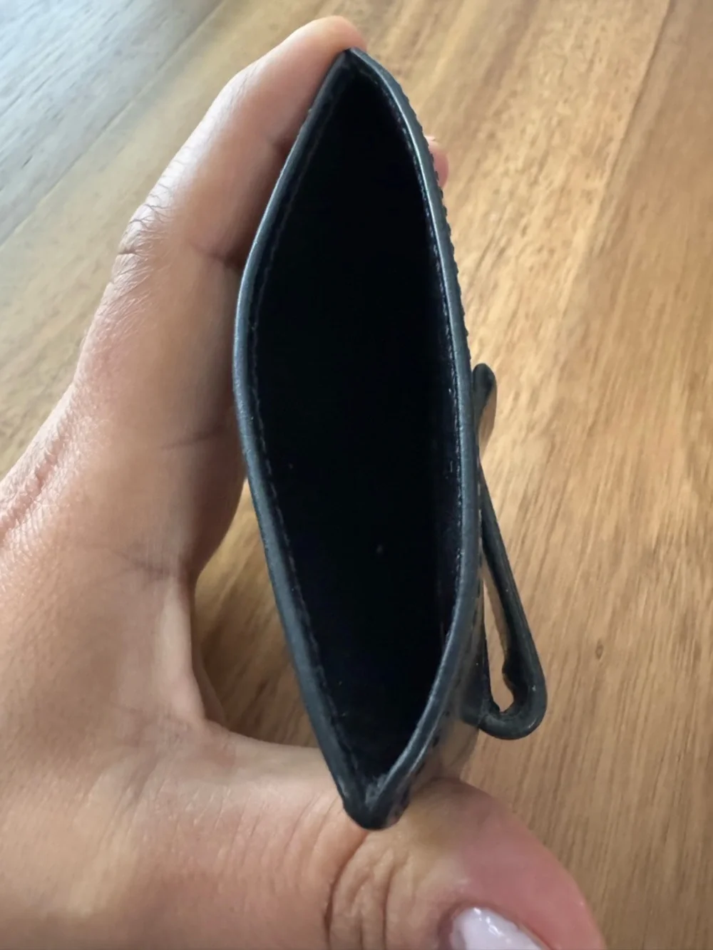Coach Black Leather Slim Wallet with Money Clip